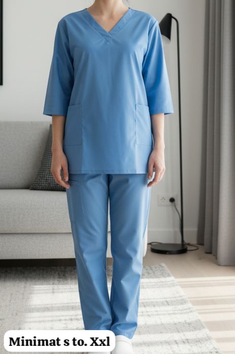 Minimal V-Neck Scrub Co-Ord Set