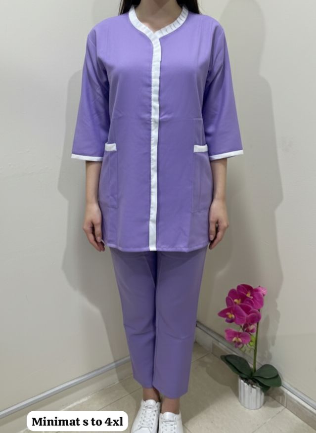Minimal Contrast Trim Co-Ord Set (Lavender)