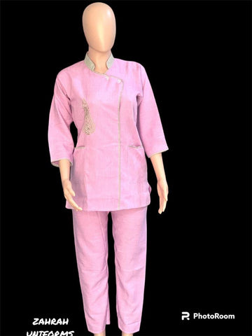 Zahrah Embroidered Asymmetric Uniform Set