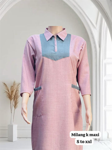 Milang Contrast Panel Maxi Dress